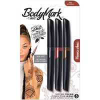 BIC BodyMark Temporary Tattoo Marker, Henna Vibes, Assorted Colors, 3-Count