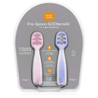 NumNum Pre-Spoon GOOtensils | Baby Spoon Set (First Stage + Second Stage) | BPA Free Silicone Self Feeding Baby + Toddler Utensil | #1 Doctor Recommended Baby Led Weaning Spoon for Kids Ages 6 Months+