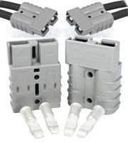 Anderson SB50 Connector Kit, 50 Amps, 36V Gray Housing, w/ 8 AWG, 6319 (Pair)