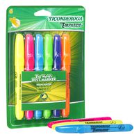 TICONDEROGA Emphasis Fluorescent Highlighters, Desk Style, Chisel Tip, Assorted Colors, 6-Pack (47076)