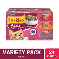 Purina Friskies Gravy Wet Cat Food Variety Pack, Prime Filets Meaty Favorites - (24) 5.5 oz. Cans