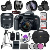 Canon EOS Rebel T7i Digital SLR Camera with Canon EF-S 18-55mm IS STM Lens + Accessory Bundle