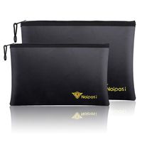 Noiposi Fireproof Document Bags,13.4"x9.4" Waterproof and Fireproof Bag for Documents and 10.6"x6.7" Fireproof Money Bag with Zipper,Silicone Fire Safe Storage Pouch for Documents,Money and Cash