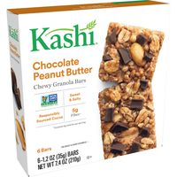 Kashi Chewy Chocolate Peanut Butter Granola Bars - Vegan, Box of 6 (Pack of 8)