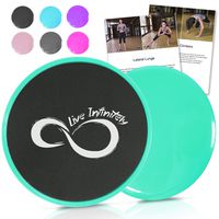 Live Infinitely Core Sliders - Dual Sided Fitness Sliders for Hardwood Or Carpeted Surfaces - Ideal for Ab & Core Workouts - Includes eBook of Exercises & Workouts (Mint)