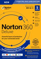 2020 Newest Norton 360 Deluxe - Antivirus Software Key Card for 5 Device with Auto Renewal - Includes VPN, PC Cloud Backup and Dark Web Monitoring powered by LifeLock