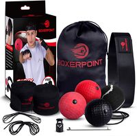 Boxing Reflex Ball for Adults and Kids - React Reflex Balls on String with Headband, Carry Bag and Hand Wraps - Improve Hand Eye Coordination, Punching Speed, Fight Reaction (4 Difficulty Level Balls)