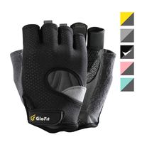 Glofit Freedom Workout Gloves, Knuckle Weight Lifting Shorty Fingerless Gloves with Curved Open Back, for Powerlifting, Gym, Women and Men (Black, X-Large)