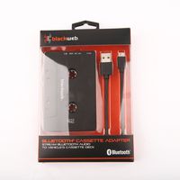 Blackweb Bluetooth Cassette Adapter, Black With Built-In Microphone