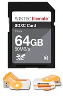 64GB Class 10 SDXC High Speed Memory Card 50MB/Sec. For Sony a65 a77 DSLR Cameras. Perfect for high-speed continuous shooting and filming in HD. Comes with Hot Deals 4 Less All In One Swivel USB card reader and.