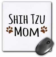 3D Rose"Shih Tzu Dog MomDoggie by BreedMuddy Brown Paw PrintsDoggy LoverProud Pet Owner Mama" Matte Finish Mouse Pad - 8 x 8" - mp_154196_1
