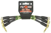 Pig Hog PHLIL6CF Lil' Pigs Right-Angle 1/4" Vintage Camoflauge Instrument Patch Cables, 6" (3 Pack)