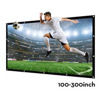 200 Inch Large Projector Screen Big 16:9 3D Portable Movie Screen Folding Projection Screen HD for Outdoor Indoor Home Theater Church with a Black Projector Bag