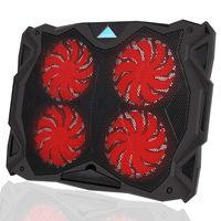 Tenswall Laptop Cooling Pad, Portable Ultra-Slim Quiet Laptop Notebook Cooler Cooling Pad Stand with 4 USB Powered Fans, Fits 11-17 Inches