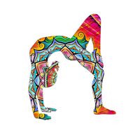 Decal Serpent Yoga Mandala Rainbow Silhouette Color Vinyl Sports Car Laptop Sticker - 6"