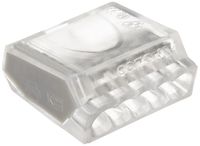 Morris Products 23015 Push In Wire Connector, Gray, #12-#22 Awg, 5 Poles (Pack of 100)