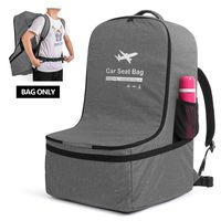 Luxja Car Seat Travel Bag, Car Seat Airplane Bag with Padded Backpack Straps and Adjustable Waist Straps, Car Seat Bag for Travel (Fits for Most Major Car Seat), Gray