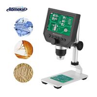 Aomekie LCD Digital Microscope with 4.3" Screen 1080P Soldering Microscopes 1-600X Zoom with 8 LED Adjustable Light and Rechargeable Lithium Battery for Cellphone PC Circuit Board SMD Repair
