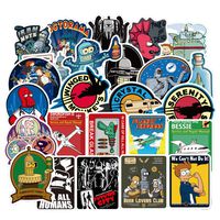 74Pcs Cartoon Anime Futurama Waterproof Stickers for Laptop Stickers Motorcycle Bicycle Skateboard Luggage Decal Graffiti Patches Stickers