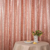 Rose Pink Party Delight Satin Non-Transparent Sequin Backdrop, Photography, 6Ft x 6Ft