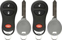 KeylessOption Keyless Entry Remote Fob Uncut Ignition Car Key Replacement for GQ43VT9T, 56045497 (Pack of 2)