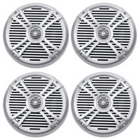 (4) Rockville RMSTS80S 8" 2000 Watt Waterproof Marine Boat Speakers 2-Way Silver