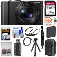 Panasonic Lumix DMC-LX10 4K Wi-Fi Digital Camera with 64GB Card + Battery + Case + Flex Tripod + Sling Strap + Kit