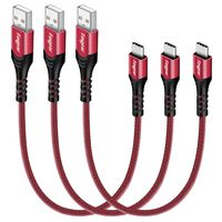 Fasgear USB C Cable, 3 Pack 1ft USB Type C 2.0 Cable Fast Charge and High-Speed Data Transfer Compatible with Moto G6 G7 Galaxy S8 S8+ S9 Oneplus 7 7pro Sony Xperia L1 XA2 Huawei P20 Lite (Red)