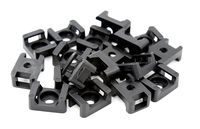 iExcell 100 Pcs Black 9 mm Cable Tie Base Saddle Type Mount Wire Holder