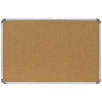 Ghent 3" x 4" Aluminum Radial Edge Euro-Style Frame Natural Cork Bulletin Board, Made in the USA