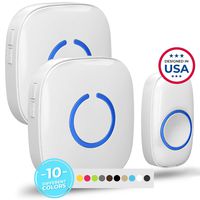 Wireless Doorbell by SadoTech - Waterproof Door Bells & Chimes Wireless Kit - Over 1000-Foot Range, 52 Door Bell Chime, 4 Volume Levels with LED Flash - Wireless Doorbells for Home - Model CXR (White)