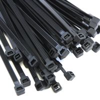 100-Pack Heavy Duty 8 Inches (50lbs) Zip Cable Tie Down Strap Wire Uv Black Nylon Wrap