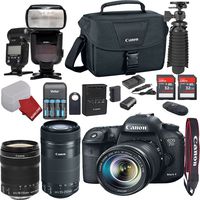 Canon EOS 7D Mark II DSLR Camera Bundle with Canon EF-S 18-135mm f/3.5-5.6 is STM Lens + Canon EF-S 55-250mm f/4-5.6 is STM Lens+ AF TTL Power Zoom Flash + Canon Camera Bag + Accessory Kit (21) Items