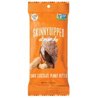 SKINNYDIPPED ALMONDS Dark Chocolate Peanut Butter Covered Almonds, 1.5 Oz Bag, 10 Count