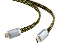 Flat HDMI Cable 10ft BUSUQ HDMI 2.0 (4K@60HZ) Ready 26AWG Nylon Braided- High Speed 18Gbps - Gold Plated Connectors Ethernet, Audio Return Video 2160p, for HDR 1080p PS3 PS4