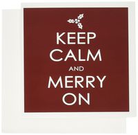 3dRose Keep calm and merry on - Greeting Cards, 6 x 6 inches, set of 6 (gc_159576_1)