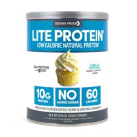Designer Protein Lite, Vanilla Cupcake, 9.03 Ounce, Low Calorie Protein Powder