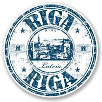 2 x 10cm/100mm Riga Latvia Vinyl SELF ADHESIVE STICKER Decal Laptop Travel Luggage Car iPad Sign Fun #5225