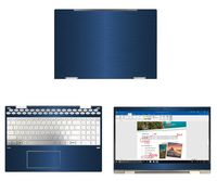 decalrus - Protective Decal for HP Envy X360 15M-CN0011DX (15.6" Screen) Laptop Blue Texture Brushed Aluminum Skin case Cover wrap BAhpEnvyX360_15mBlue