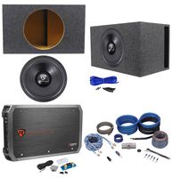 Rockville W15K6D2 V2 15" 4000w Subwoofer+Vented Sub Box+Mono Amplifier+Amp Kit