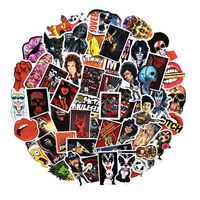 50pcs Cool Rock Music Band Stickers Waterproof Laptop Astronaut Stickers Car Bicycle Suitcase Computer Water Bottle Mobile Phone Stickers Water Resistant Decals (Rock Music 50)