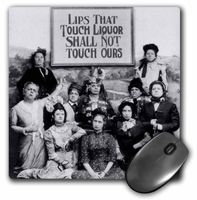 3dRose LLC 8 x 8 x 0.25 Inches Mouse Pad,"Lips That Touch Liquor" Prohibition Poster Art (mp_46926_1)