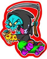 Pizza Reaper Decal- for Cars, Laptops, and More! - Use Inside or Outside - Sicks to Any Flat Smooth Surface