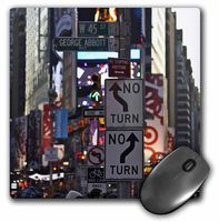 3dRose LLC 8 x 8 x 0.25 Inches Busy Life in Times Square Neon Lights, Advertisement and Theater District 2 Mouse Pad (mp_9956_1)