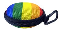 CASEBUDi Round Earbud and Phone Charger Storage Case with Carabiner | Pride Ballistic Nylon