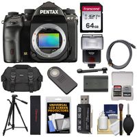Pentax K-1 Mark II Full Frame Wi-Fi Digital SLR Camera Body with 64GB Card + Battery + Flash + Tripod + Cases + Kit