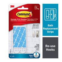 Command Large Water-Resistant Refill Strips, 4-Strip