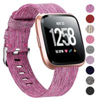 Welltin Bands Compatible with Fitbit Versa/Fitbit Versa 2/Fitbit Versa Lite for Women Men, Breathable Woven Fabric Strap, Quick Release, Adjustable Replacement Wristband for Fitbit Versa Smart Watch