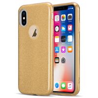 Kit Me Out World Glitter Series Case Designed for iPhone Xs Case, TPU & Inner Hard PC, Slim Fit Durable Shockproof Protection Case Cover (Gold)