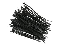 QualGear CT3-B-100-P Self-Locking Cable Ties, 4-Inch, Black, 100/Poly Bag